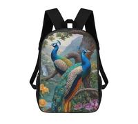 sinyumoney Peacock Paradise Landscape-1 Sac À Dos Imprimé Pour Enfants, Sac D'école, Sac De Voyage Pour Adultes Et Enfants 17inch
