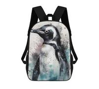 sinyumoney Penguin Beauty Black Ink Sac À Dos Scolaire Imprimé En 3D Pour Garçons Et Filles, Sac À Dos Pour Ordinateur Portable Pour Enfants/étudiants/adultes 17inch