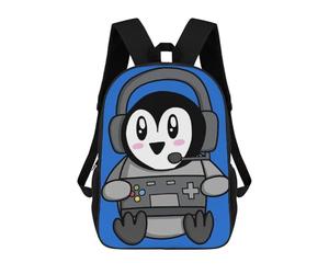 sinyumoney Penguin Gamer Sac À Dos Imprimé En 3D Pour Enfants, Sac À Dos Scolaire, Sac À Dos De Voyage Pour Enfants, Sac À Livres Grande Capacité, Sac À Dos Pour Enfants 17inch