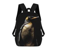sinyumoney Penguin Gold Animal Sac À Dos Enfant Fille 3D, Sac D'école, Sac À Dos Pour Tout-petits, Sac À Dos Décontracté, Sac À Livres Tendance 17inch