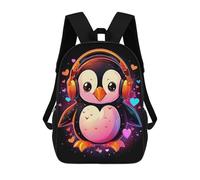 sinyumoney Penguin Music Lovers Sac À Dos Imprimé En 3D Pour Enfants, Sac À Dos Scolaire, Sac À Dos De Voyage Pour Enfants, Sac À Livres Grande Capacité, Sac À Dos Pour Enfants 17inch