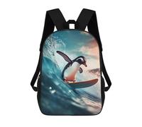 sinyumoney Penguin on A Surf Sac À Dos Scolaire Pour Enfants, Imprimé En 3D, Pour Garçons, Élèves Du Primaire Et Du Collège 17inch
