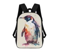 sinyumoney Penguin Watercolor Animal Sac À Dos Scolaire Pour Filles Et Garçons, Grand Sac À Dos Léger Pour Enfants Et Étudiants 17inch