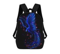 sinyumoney Phoenix Bird Blue Sac À Dos Scolaire Imprimé En 3D Pour Garçons Et Filles, Sac À Dos Pour Ordinateur Portable Pour Enfants/étudiants/adultes 17inch