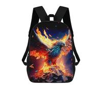 sinyumoney Phoenix Rising Artistic Firebird Illustration Sac À Dos Scolaire Imprimé En 3D Pour Enfants, Sac À Dos De Voyage Tendance Et Décontracté Pour Écoliers 17inch