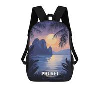 sinyumoney Phuket Thailand Tropical Island Sunset Sacs À Dos Scolaires Pour Enfants, Sac D'école Imprimé En 3D Pour Garçons, Élèves Du Primaire Et Du Collège 17inch