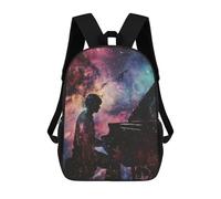 sinyumoney Pianist Galaxy Silhouette Sac À Dos Imprimé En 3D Pour Enfants, Sac D'école Grande Capacité, Sac De Voyage, Sac À Livres, Sac À Dos Scolaire Pour Enfants 17inch