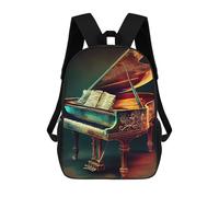 sinyumoney Piano Illustration Sac À Dos Scolaire Imprimé En 3D, Sac À Dos Décontracté Pour Enfants, Sac D'école Imprimé En 3D Pour Garçons, Primaire Et Collège 17inch