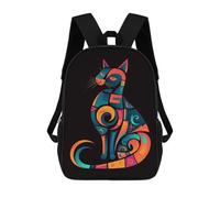 sinyumoney Picasso Cat 17inch Sac À Dos Scolaire Imprimé En 3D Pour Enfants, Style Décontracté Et Tendance, Idéal Pour Les Voyages Et Les Études.