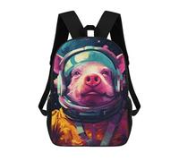 sinyumoney Pig Astronaut Space Suit-12 Sacs À Dos Tendance Imprimés En 3D 17inch Sac D'école Décontracté Pour Enfants, Garçons, Élèves Du Primaire Et Du Collège