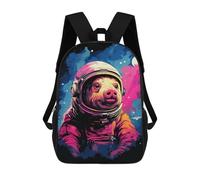 sinyumoney Pig Astronaut Space Suit-16 Sacs À Dos Pour Enfants 17inch Sac À Dos Scolaire, Sac D'école Imprimé En 3D Pour Garçons, Élèves Du Primaire Et Du Collège