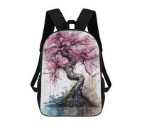 sinyumoney Pink Cherry Blossoms Sac À Dos Scolaire Pour Filles Et Garçons, Sac À Dos Avec Poche, Sac À Dos Tendance Pour Enfants 17inch