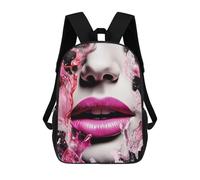 sinyumoney Pink Fashion Lips Sac À Dos, Cartable Imprimé En 3D, Sac À Goûter, Sac À Dos De Voyage, Sac À Dos Entre Amis, Sac À Dos Scolaire Pour Filles Et Garçons 17inch