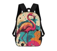 sinyumoney Pink Flamingo Art Print Pink Flamingo Sacs À Dos Pour Enfants, Cartables Imprimés En 3D, Sacs À Dos Pour Élèves Du Primaire Et Du Collège (garçons Et Filles) 17inch