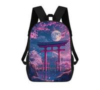 sinyumoney Pink Flowers And Lake Moon Sac À Dos Scolaire, Sac À Dos Pour Garçons Et Adolescents, Cadeau, Sac À Dos Imprimé En 3D, Sac À Dos Scolaire, Sac À Livres 17inch