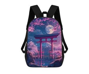 sinyumoney Pink Flowers And Lake Moon Sac À Dos Scolaire, Sac À Dos Pour Garçons Et Adolescents, Cadeau, Sac À Dos Imprimé En 3D, Sac À Dos Scolaire, Sac À Livres 17inch