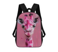 sinyumoney Pink Giraffe Art Print Sac À Dos Scolaire Pour Enfants, 43 Cm (17 Pouces), Imprimé En 3D, Pour Garçons, Élèves Du Primaire Et Du Collège