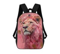 sinyumoney Pink Lion Art Print-2 Sacs À Dos Imprimés En 3D Pour Enfants 17inch Sacs À Dos Tendance Et Décontractés Pour La Journée, Sacs De Voyage, Sacs À Dos D'extérieur Pour Garçons Et Filles