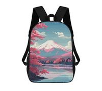 sinyumoney Pink Mount Fuji Sakura Sacs À Dos Scolaires Pour Enfants, Cartables Imprimés En 3D, Sacs D'école Tendance Pour Garçons, Élèves Du Primaire Et Du Collège 17inch