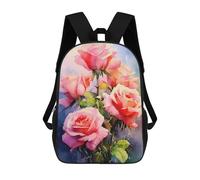 sinyumoney Pink Roses Flowers Bouquet Sacs À Dos Imprimés En 3D Pour Enfants, Sacs D'école Tendance Pour Garçons, Élèves Du Primaire Et Du Collège 17inch