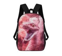 sinyumoney Pink Snake with Smoke Sac À Dos Enfant Fille 3D, Sac D'école, Sac À Dos Pour Tout-petits, Sac À Dos Décontracté, Sac À Livres Tendance 17inch