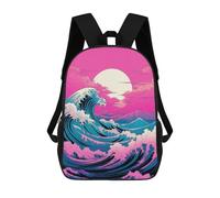 sinyumoney Pink Sunset Wave Sacs À Dos Pour Enfants, Sac D'école Imprimé En 3D, Cartable Pour Enfants, Sac De Voyage, Sac À Dos Garçon Fille, Sac D'école Pour Enfants 17inch