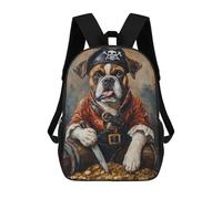 sinyumoney Pirate Bulldog Treasure Chest-4 Sacs À Dos Pour Enfants, Sac À Dos Scolaire Imprimé En 3D Pour Enfants, Sac À Dos De Voyage, Sac À Livres Pour Enfants 17inch Sac D'école