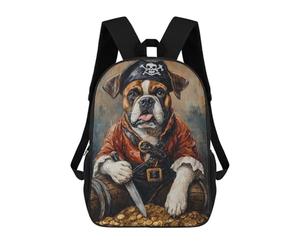 sinyumoney Pirate Bulldog Treasure Chest-4 Sacs À Dos Pour Enfants, Sac À Dos Scolaire Imprimé En 3D Pour Enfants, Sac À Dos De Voyage, Sac À Livres Pour Enfants 17inch Sac D'école