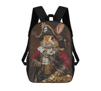 sinyumoney Pirate Bunny Treasure Chest Sac À Dos Enfant, Sac D'école, Sac À Dos Imprimé 3D Avec Motif De Dessin Animé, Grande Capacité, Pour Garçons Et Filles 17inch