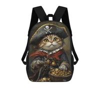 sinyumoney Pirate Cat Treasure Chest-29 Sac À Dos Enfant, Sac À Dos Anime, Grand Sac À Dos Enfant, Sac À Dos Imprimé En 3D Pour Enfants, Cartable, Cartable Pour Garçons Et Filles 17inch