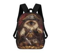 sinyumoney Pirate Cat Treasure Chest-3 Sac À Dos En Peluche À Motif Dessin Animé, Sac À Dos 3D Pour Enfants, Idée Cadeau D'anniversaire Pour Garçons Et Filles 17inch