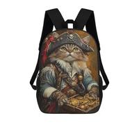 sinyumoney Pirate Cat Treasure Chest-30 Sac À Dos Scolaire Imprimé En 3D, Sac À Dos Tendance Pour Enfants, Sac À Dos Pour Garçons, Élèves Du Collège 17inch