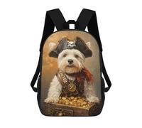 sinyumoney Pirate Dog Treasure Chest-116 Sacs À Dos, Sac À Dos Enfant, Sac D'école, Sac À Dos De Voyage Imprimé En 3D, Accessoire De Mode, Sac À Dos Imperméable Pour Enfants 17inch