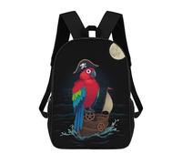 sinyumoney Pirate Parrot on Ship Sac À Dos Scolaire Pour Enfants, Imprimé En 3D, Pour Garçons, Élèves Du Primaire Et Du Collège 17inch