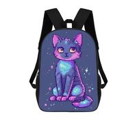 sinyumoney Pixel Cat Sac À Dos Enfant Imprimé En 3D, Sac D'école Pour Garçons, Sac À Dos Cool Et Décontracté, Sac À Dos Amusant Pour Enfants Et Adolescents 17inch