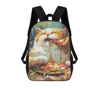 sinyumoney Pizza Cute Cartoon Cat Sacs À Dos Pour Enfants, Cartables, Sacs À Dos Scolaires Imprimés En 3D, Sacs À Dos De Voyage Tendance Pour Enfants (primaire, Collège) 17inch
