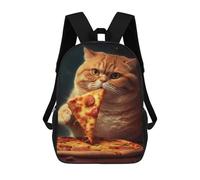 sinyumoney Pizza Eating Cat Sac À Dos Pour Enfants, Impression 3D, Sac D'école Pour Garçons Et Filles, Sac À Dos Tendance Et Décontracté Pour Écoliers 17inch