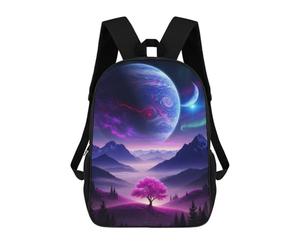 sinyumoney Planetary Landscape with Pink Tree Sacs À Dos Pour Enfants 17inch Sac À Dos Scolaire, Sac D'école Imprimé En 3D Pour Garçons, Élèves Du Primaire Et Du Collège