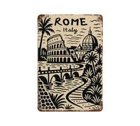 sinyumoney Plaque décorative en aluminium illustrant un monument de Rome, Italie. Idéale comme cadeau pour femme ou pour décorer un bar ou une maison. Dimensions : 30 cm x 20 cm.