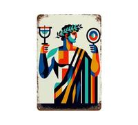 sinyumoney Plaque décorative en fer forgé représentant Apollon, dieu des oracles, pour bureau, salon ou bar. Dimensions : 30 x 20 cm.