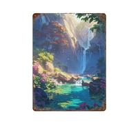 sinyumoney Plaque décorative en métal « Accessoires de camping exotiques Deluge » pour la maison, la chambre, la ferme, les cafés, le bureau ou le magasin - 15,7 po x 11,8 po