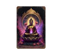 sinyumoney Plaque décorative en métal Buddha V17 pour accessoires de camping, idéale pour salle de bain, maison, ferme, café ou magasin (11,8 po x 7,9 po).