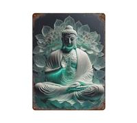sinyumoney Plaque décorative en métal Buddha V22 pour accessoires de camping, idéale pour la salle de bain, la maison, la ferme, les cafés et les magasins (15,7 po x 11,8 po).