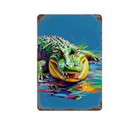 sinyumoney Plaque en métal style pop art Crocodile Wpap, style vintage, affiche rétro pour chambre, salon, garage, jardin, pub, 30 x 20 cm