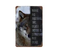 sinyumoney Plaque en métal vintage « La bête qui dort à l'intérieur » - Décoration murale rétro pour pub, club, café, bar ou maison - 30 x 20 cm