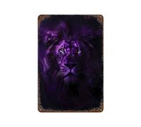 sinyumoney Plaque en métal vintage représentant un lion et la constellation du Lion, style rétro, idéale pour le salon, la chambre, la salle de jeux, le bureau ou le garage (30 x 20 cm).