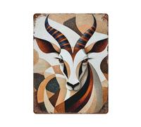 sinyumoney Plaque en métal vintage représentant une antilope africaine, style rétro, pour la maison, la ferme, les cafés, le bureau ou un magasin. Dimensions : 40 x 30 cm.