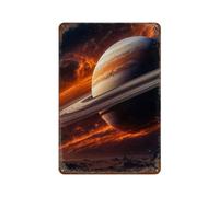 sinyumoney Plaque en métal vintage Saturne dans l'espace, style rétro, pour la maison, la ferme, les cafés, le bureau ou un magasin, 30 x 20 cm