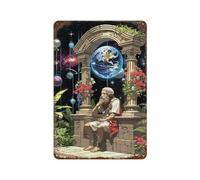 sinyumoney Plaque murale décorative rétro en métal représentant la statue du dieu Apollon, idéale pour un bar, une cuisine ou un jardin. Dimensions : 30 x 20 cm.