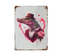 sinyumoney Plaque murale décorative rétro en métal style gangster avec crocodile, idéale pour pub, club, café, bar ou maison. 40 x 30 cm.
